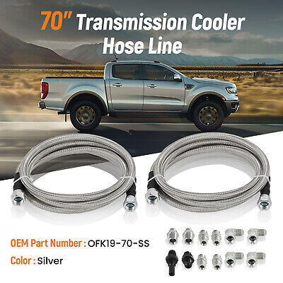 Braided Transmission Cooler Lines Kit For GM 4L60E 4L80E 700R4 OFK19-70-SS