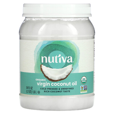 Nutiva Organic Virgin Coconut Oil 54 fl oz 1 6 L B Corp, BPA-Free, Hexane-Free,