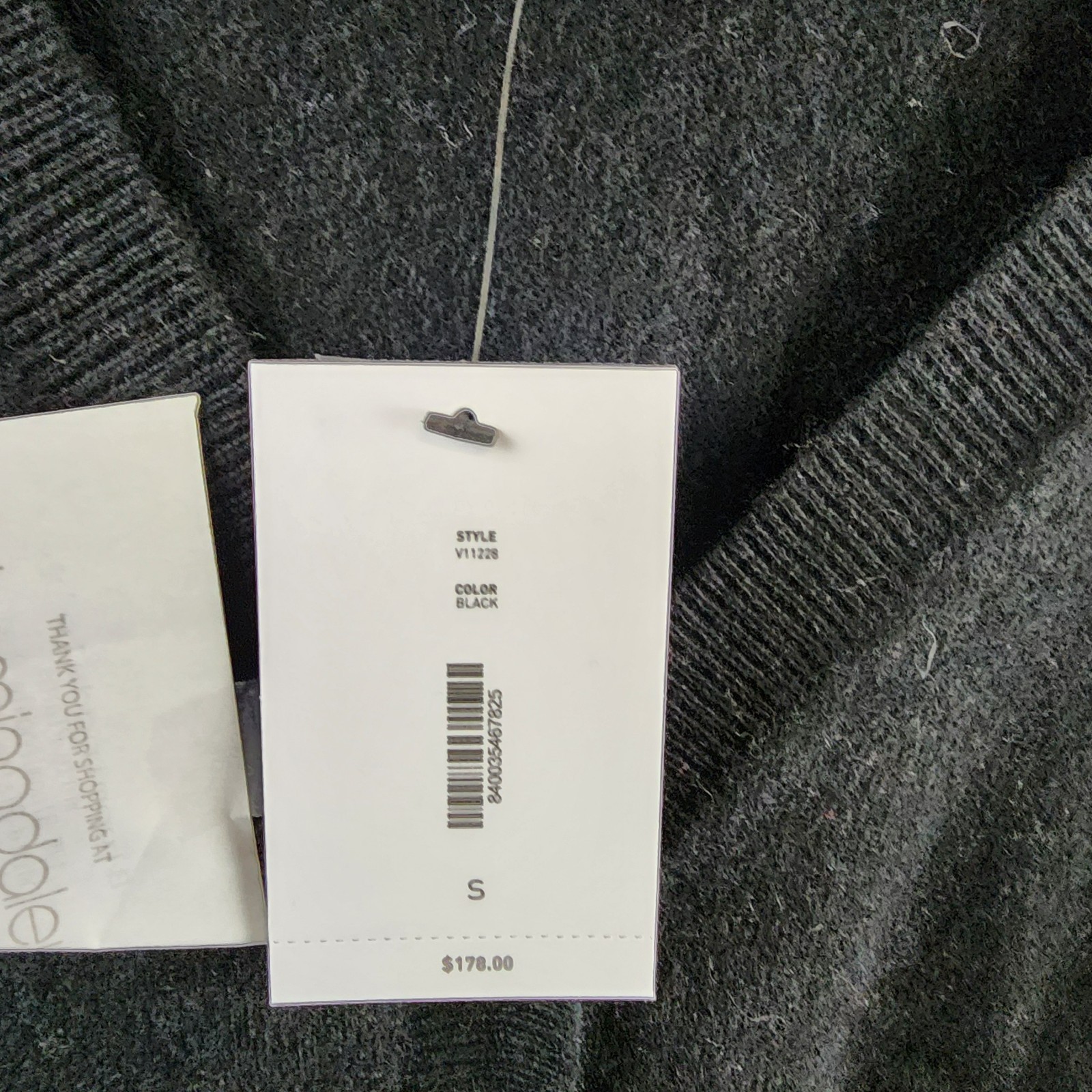 C by Bloomingdale's Cashmere V-Neck Cardigan Women's S Black Button Front L/S - Picture 5 of 13