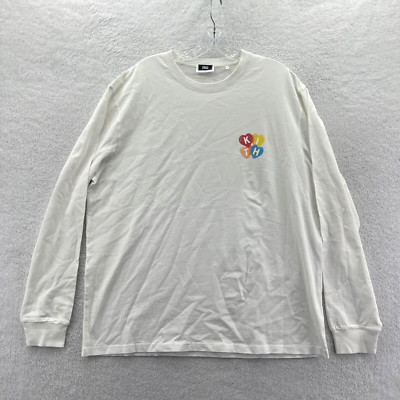New Kith Candy Heart Logo Shirt Mens Large Relaxed White Top Vintage Tee B32