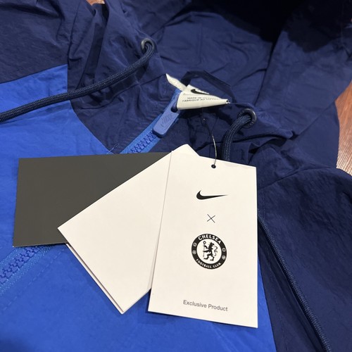 Mens Nike Chelsea Soccer Woven Wind Runner Full Zip Jacket Hoodie Jersey Large L