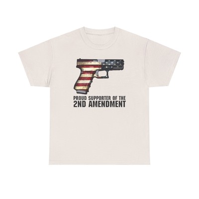  Proud supporter of the 2nd amendment Graphic Print T-Shirt Tee 