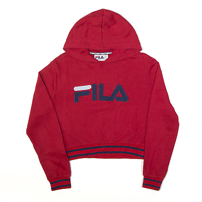 Fila red cropped clearance hoodie