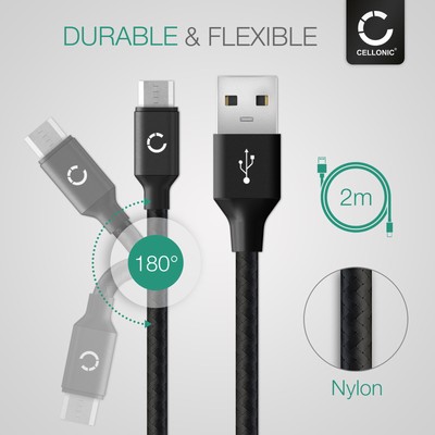  USB Kabel für Archos 43 internet tablet 80b Helium 97 XS Ladekabel 2A schwarz