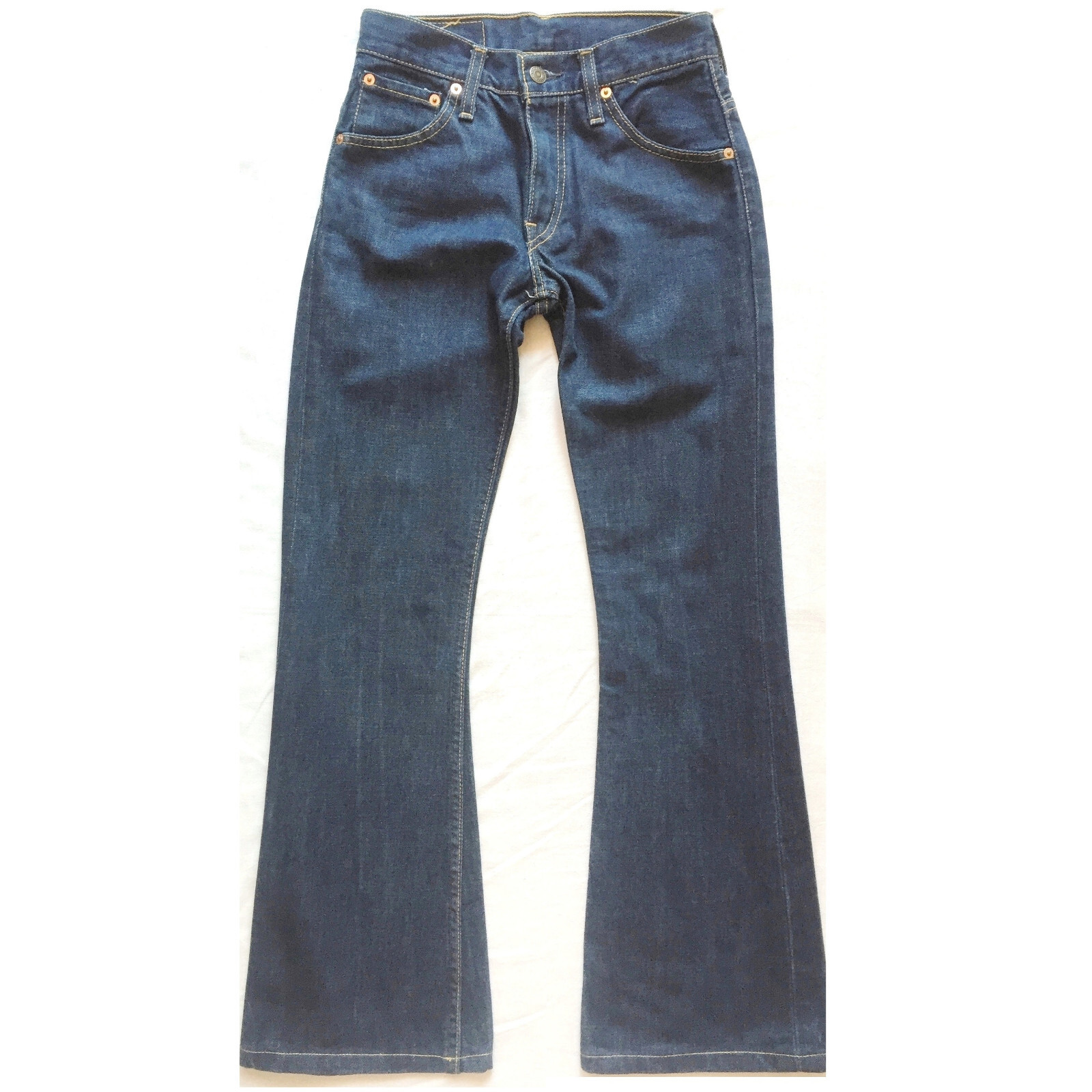 LEVIS Vintage 516 Bootcut Jeans Raw Denim Customised Pockets Rinse Blue W25 L30 eBay