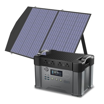 ALLPOWERS 2400W Solar Portable Power Station Backup 100W Solar panel Kits