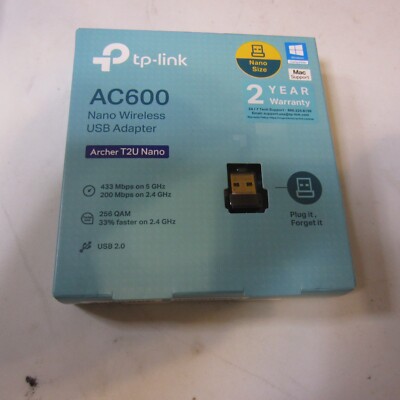 -NEW- TP-Link Nano AC600 USB Wifi Adapter(Archer T2U Nano)- 2.4G/5G Transceiver