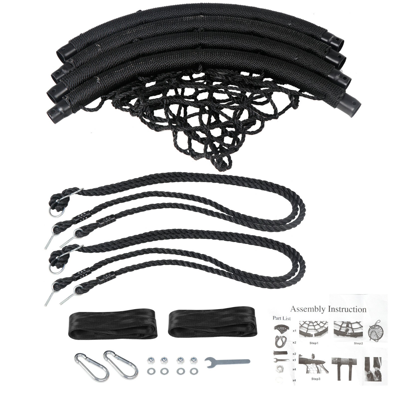 48'' Spider Web Tree Net Swing PE Rope Large Size For Parks Playgrounds Backyard