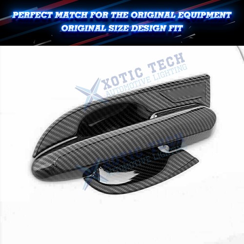 Carbon Fiber Look Door Handle & Door Handle Bowl Cover Set For Toyota Highlander