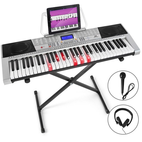 61 Lighted Keys Electric Keyboard Piano with LCD Screen, Mic