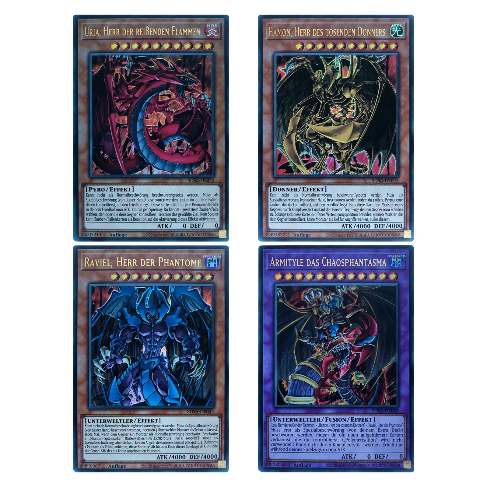 Yu-Gi-Oh Karten - Uria Hamon Raviel Armityle - Götterkarten Ultra Rare Holo