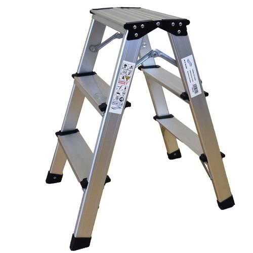 Trittleiter Alu Klapptritt Spreizsicherung 3 Stufen bis 150 kg ITS-154