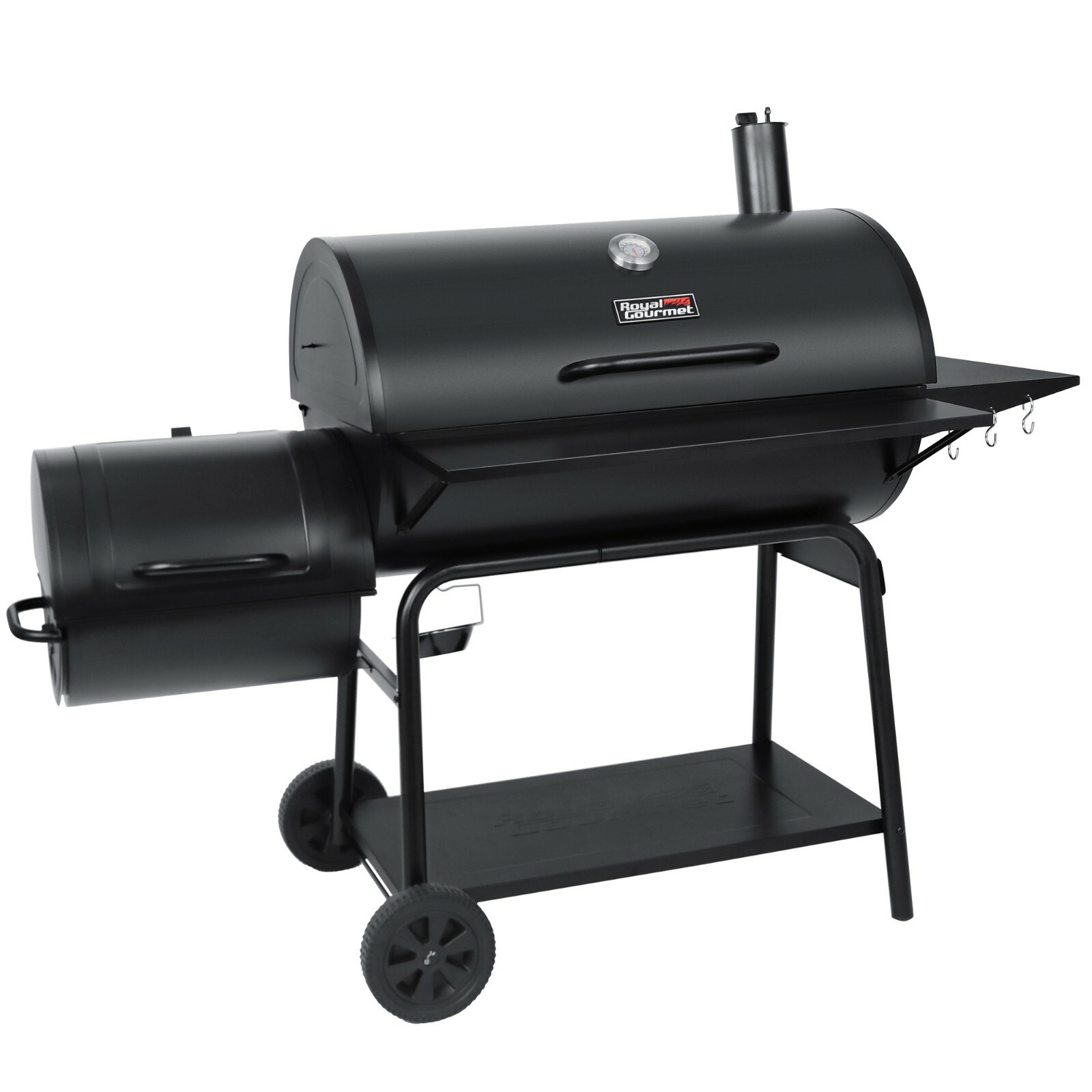 Royal Gourmet Charcoal Barrel Grill with Offset Smoker Large