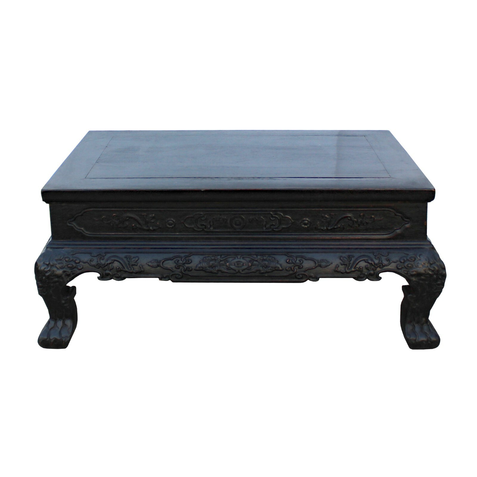 Rosewood Dark Brown Dragons Carving Rectangular Display Table Stand cs5492S Rosewood Dark Brown Dragons Carving Rectangular Display Table Stand cs5492S