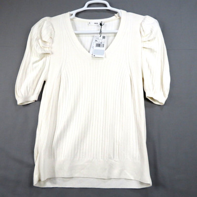 NWT MNG BY MANGO SIZE LARGE/XL STRETCH PUFF RINGER SLEEVES WOMEN'S TOP