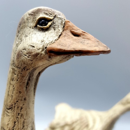 Gaggle of Garrulous Geese Statue VTG Folk Art Style Primitive Goose Decor AM1077