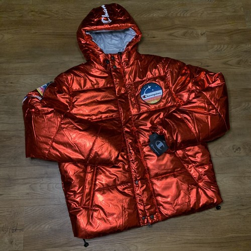 Champion Puffer Jacket Metallic Red Size XS eBay