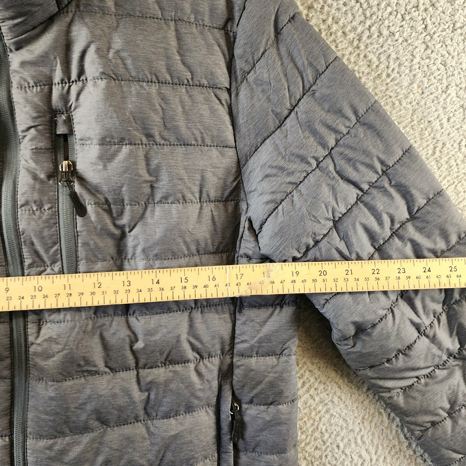 Club Room Quilted Packable Puffer Jacket Men's S Heather Charcoal Zip Closure - Picture 6 of 16