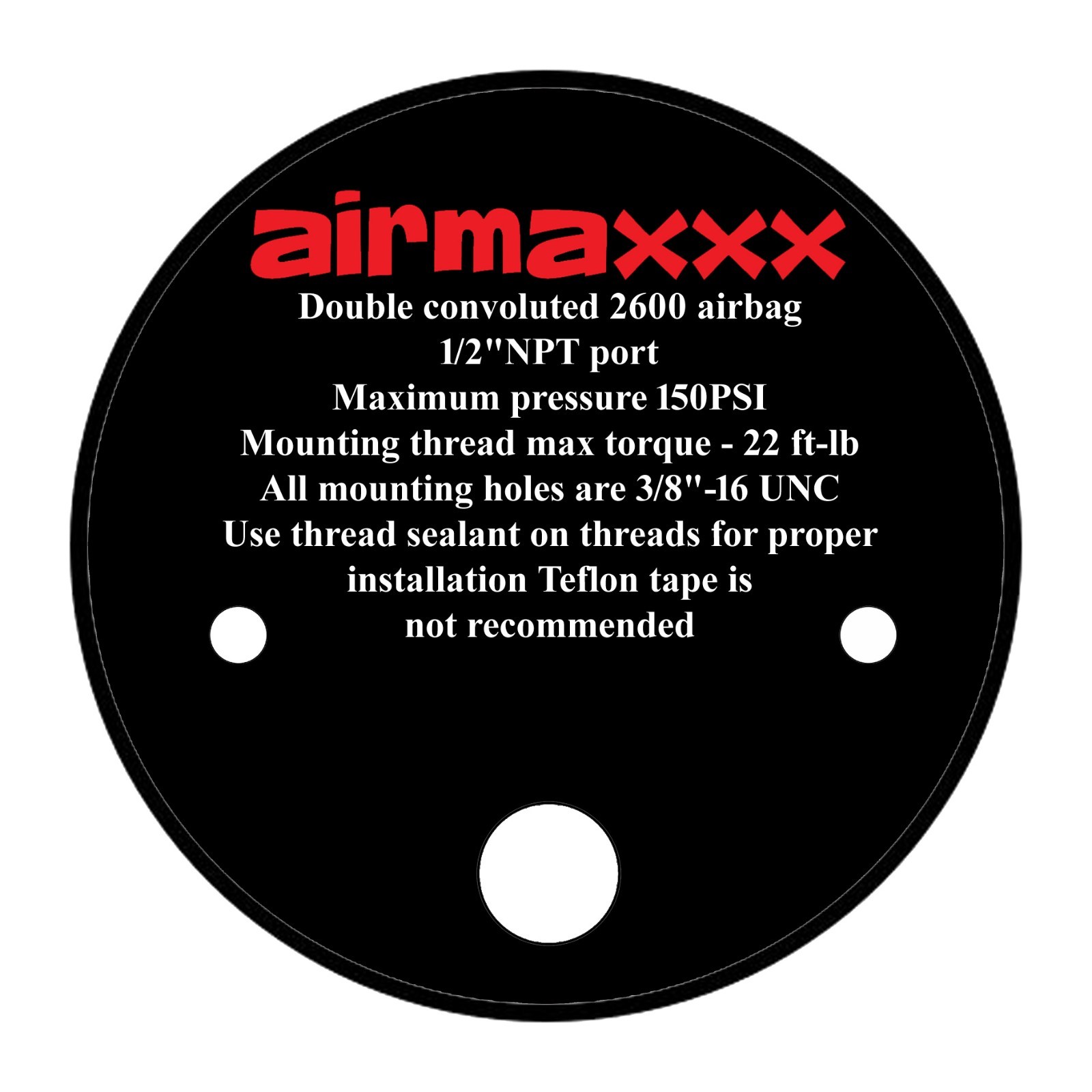 1 bag 2600 standard 1/2"npt single port air ride springs bags suspension fbss