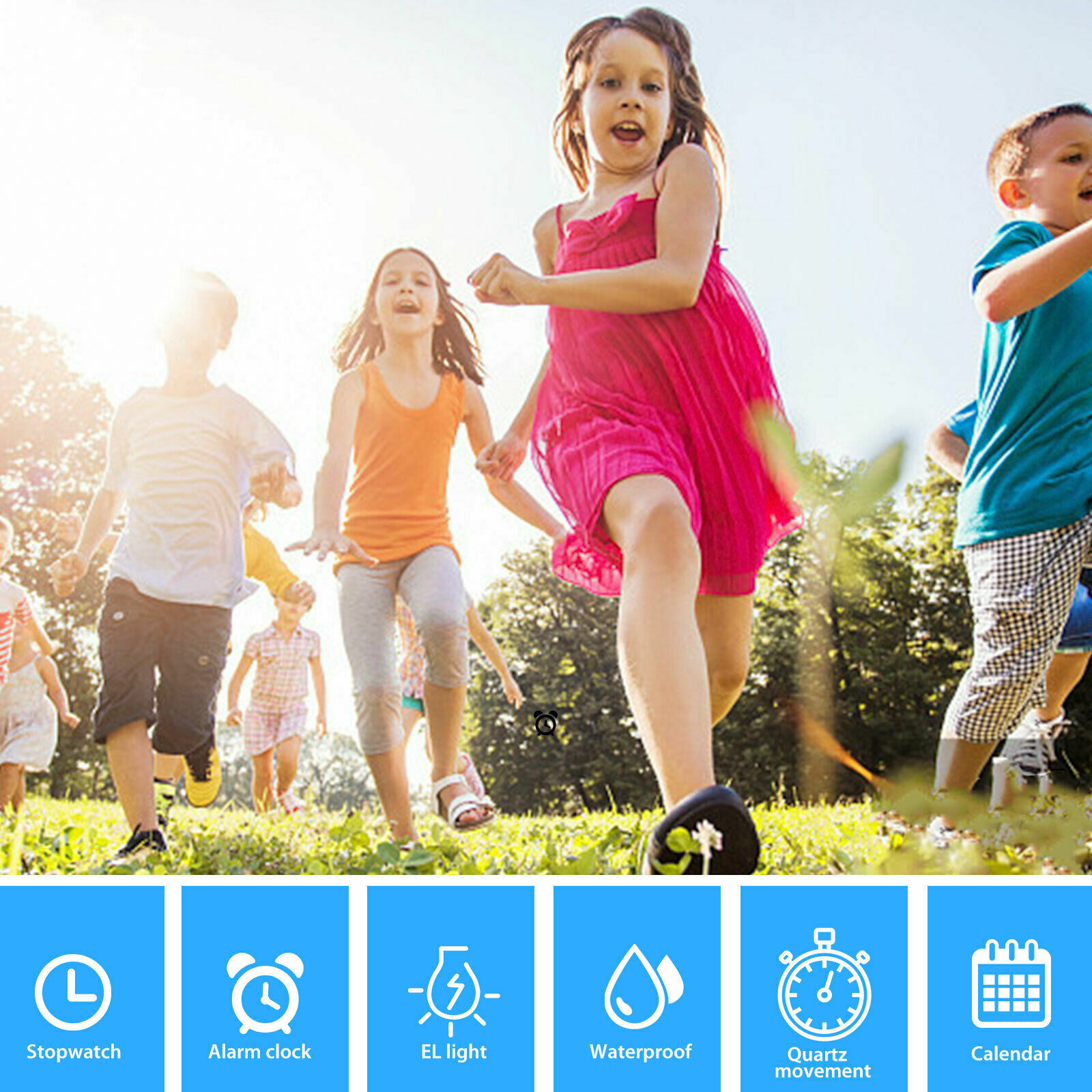 Kids Children Boys Girls Digital Electronic Watch LED Sports Watches Waterproof