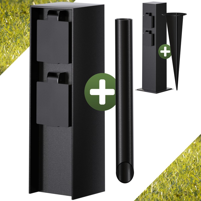 Prise De Jardin Ip44 Piquet En MÃ©Tal Prise ExtÃ©Rieure Ã©Tanche Colonne D'Ã©Nergie