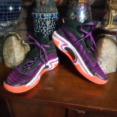 Size 12- Jordan 36 First Light 2021 Purple Neon Orange-Used-Nice!