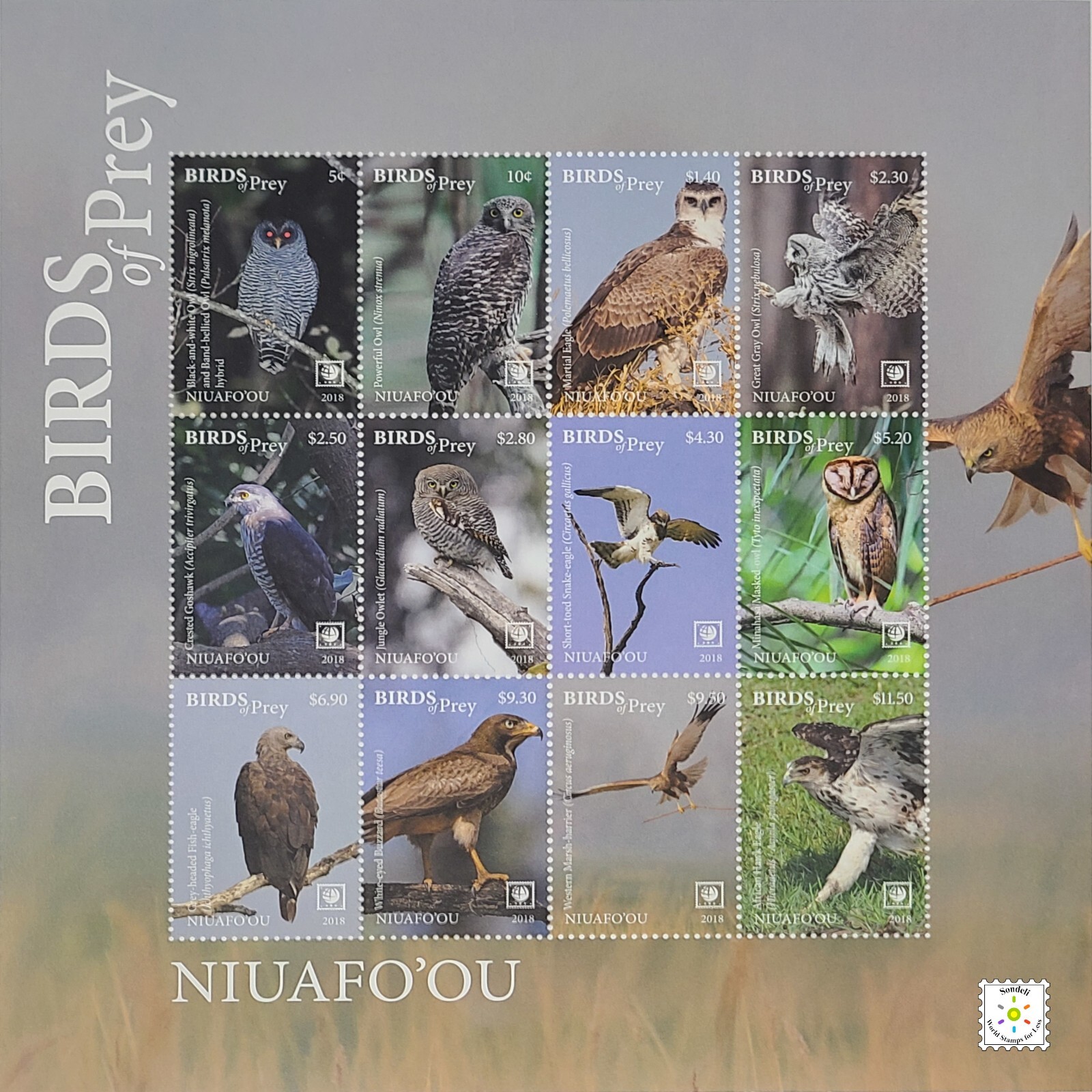 Worldwide Birds High Value Stamp Collection Mint (MNH) - 6 Sets - Cat. Val. $300