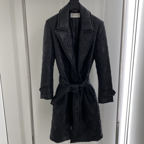 Pre-owned Saint Laurent Belted Overcoat In All Sizes In Black
