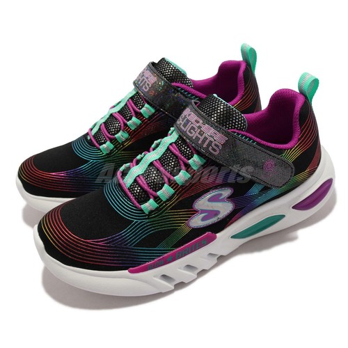 

Skechers S Lights Glow-Brites Черные мульти детские повседневные кроссовки для дошкольников 302306L-BKMT, Черный, S Lights Glow-brites