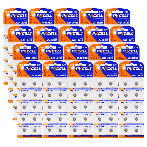 200PC LR66 AG4 377 LR626 SR66 1.5V Alkaline Battery 0% Hg for Watch Hearing Aid