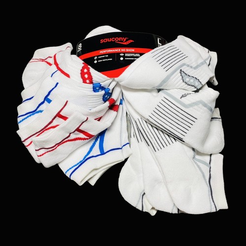 8 Pack Pairs Lot Performance No Show White Cushioned L 6-12 New