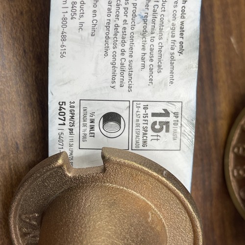 Orbit 54071 Brass Pop-Up Flush Head Sprinkler/ Half Pattern Spray lot of 3