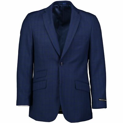 Alberto Cardinali Men's Medium Blue Plaid 2 Button Slim Fit Business Suit NEW
