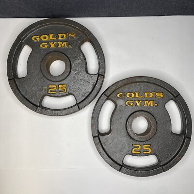25 lb golds gym 2 olympic grip weight plates set of 2 50 lb total 144152670955