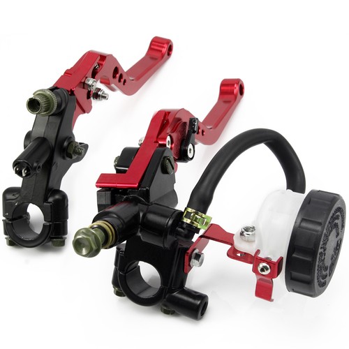 Paar CNC 78 Motorrad Bremshebel Kupplungshebel Set Reservoir Rot Universal DE