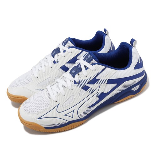 Мужские кроссовки для настольного тенниса Mizuno Wave Kaiserburg 7 Wide White Blue 81GA2220-27