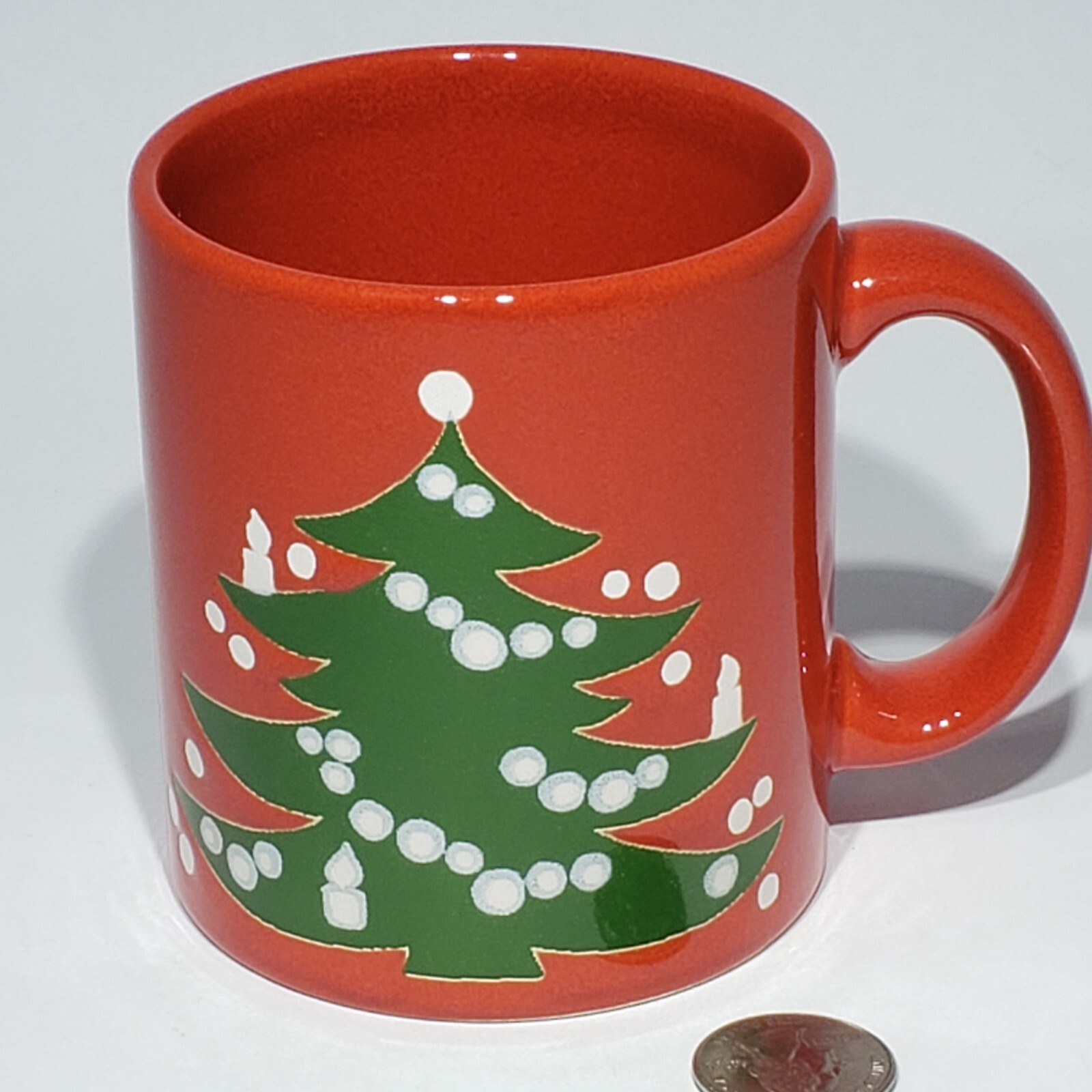 Waechtersbach Red Christmas Tree Mug West Germany Vintage 12 oz Replacement