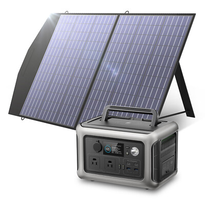 ALLPOWERS 600W Portable Power Station Generator RV LiFePO4 with 100W Solar Panel