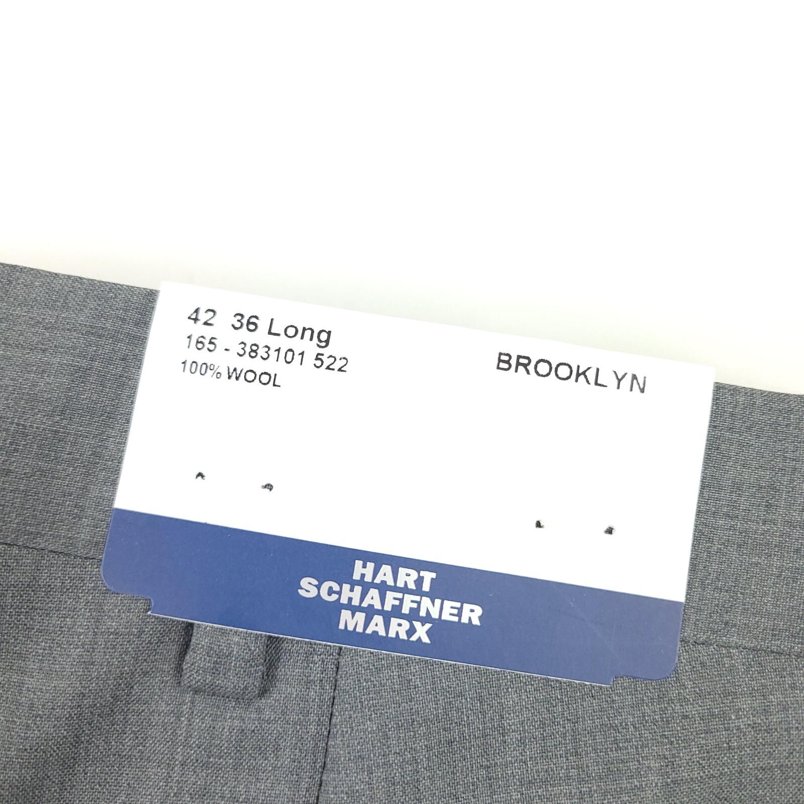 HART SCHAFFNER MARX $895 HART SCHAFFNER MARX BROOKLYN FIT SOLID GRAY WOOL SUIT MENS SIZE 42L X 36