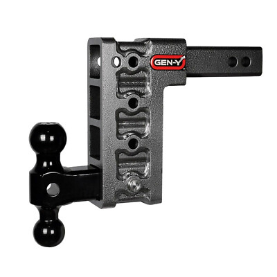 Gen-Y Hitch Mega Duty Adjustable 2'' Shank Receiver 7.5'' Drop 10K w/ Versa-Ball