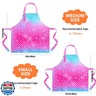 PASHOP 2 Pack Kids Apron Rainbow Mermaid Aprons With Pockets for Children Girls Boys Toddler Apron for Painting Cooking Baking