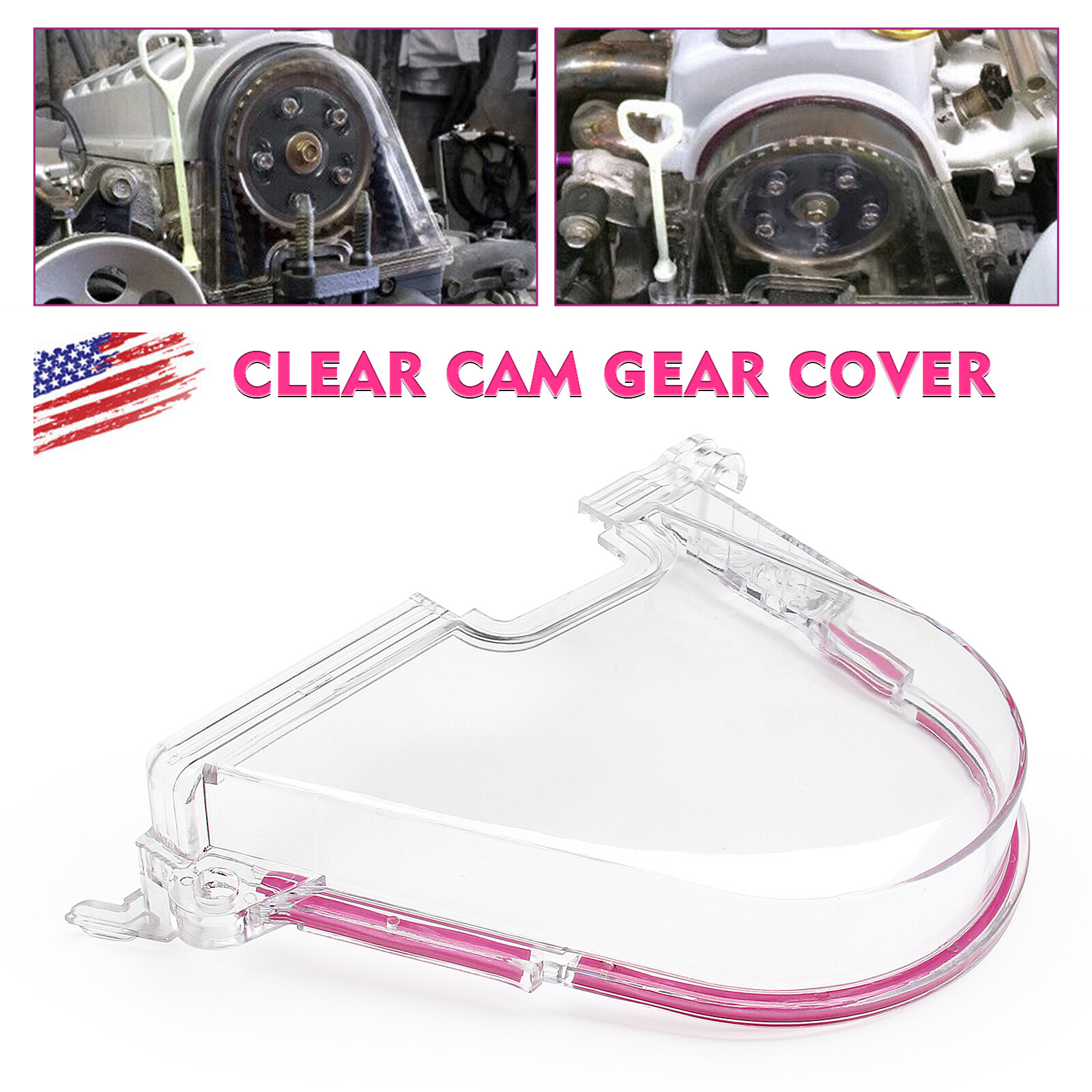 Clear Cam Gear Timing Belt Cover Turbo Cam Pulley For Honda Civic 96-00 D15 D16