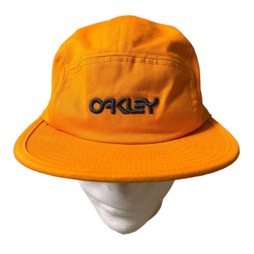 Oakley 5 Panel Men's Cap Hat Orange Strap Back Logo Cotton