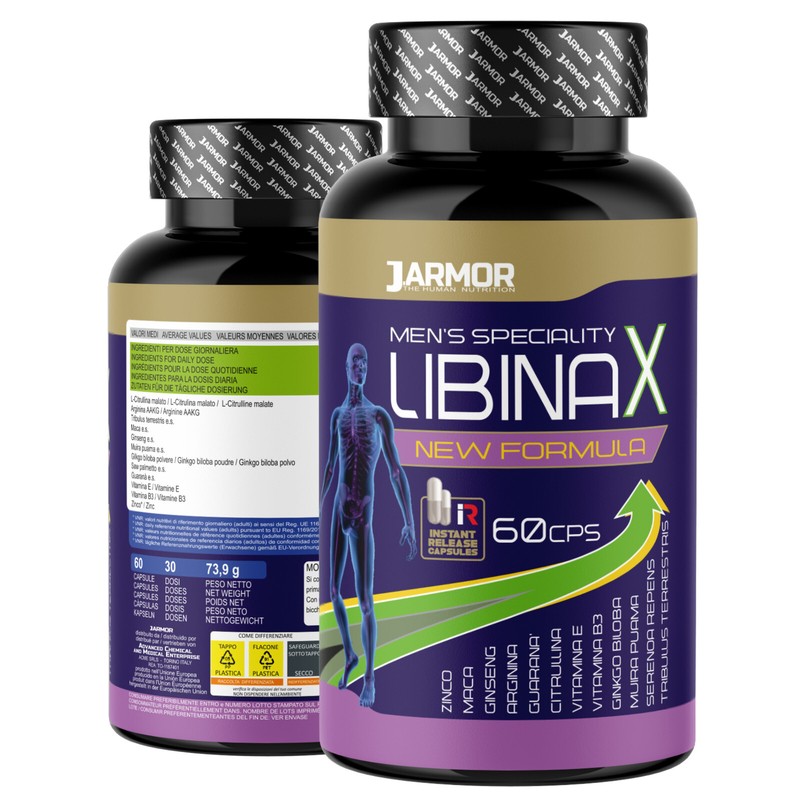 J.Armor Integratore Libinax Uomo Vigore Sessuale Tribulus Maca Arginina  60 Cps