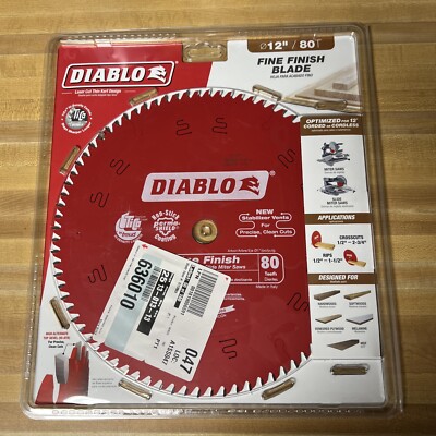 Diablo D1280X 12'' x 80 Tooth Fine Finish Saw Blade for Wood  NEW 