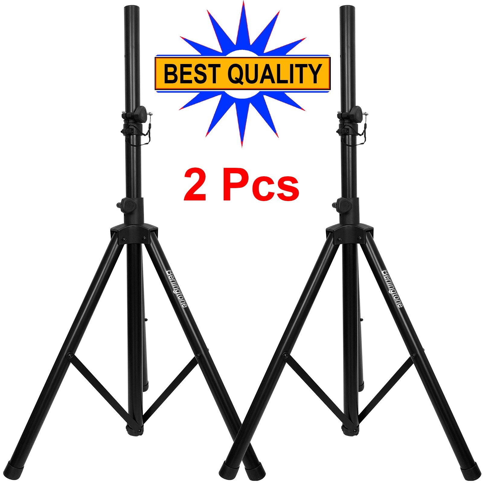 Pair of Heavy-Duty Adjustable Tripod DJ PA Speaker Stands 40"-72"