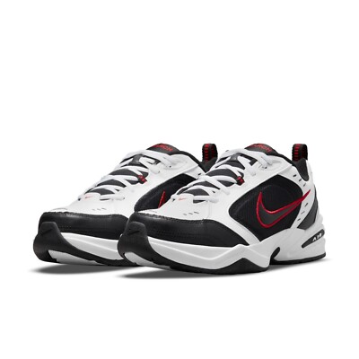 Nike AIR MONARCH IV Men White Black Red 101 Walking Shoe Medium & WIDE WIDTH 4E