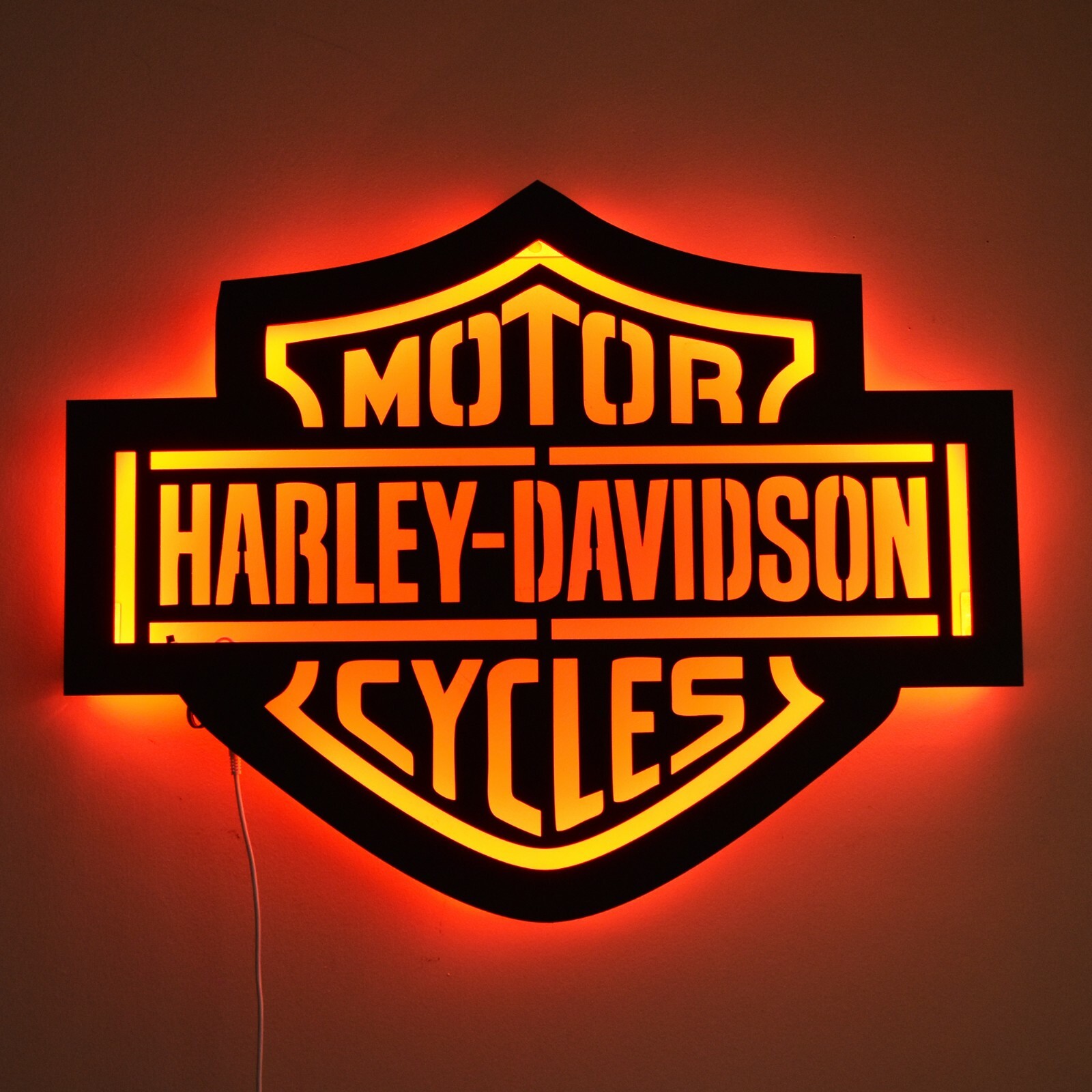 Large LED Lighted Harley Davidson Inspired Sign, Garage Decor, Harley Lover Gift