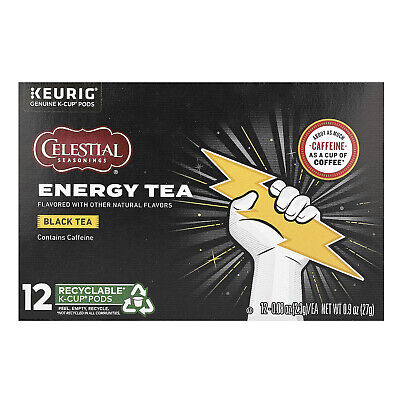 Energy Tea, Black Tea, 12 K-Cup Pods, 0.9 oz (27 g)