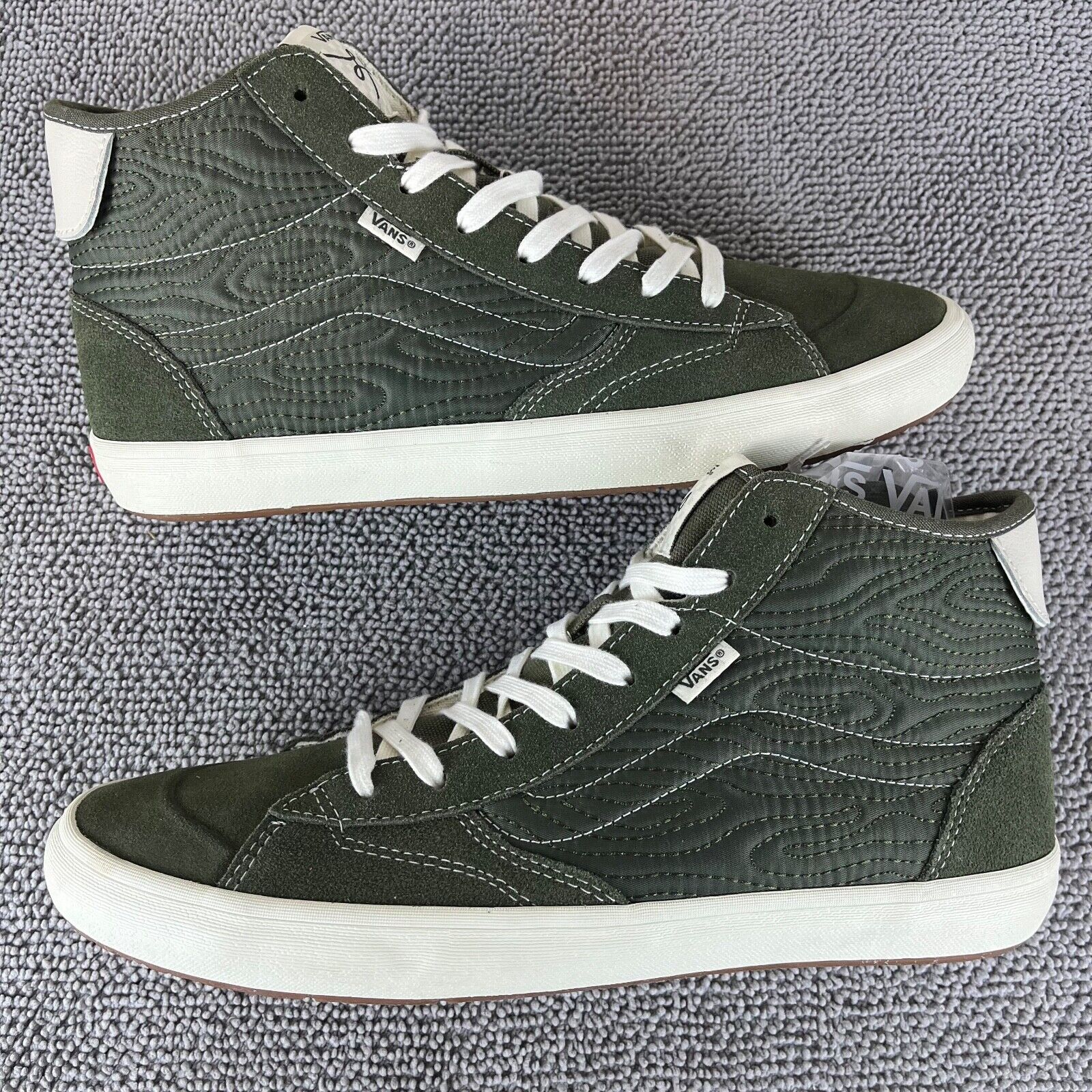 Vans The Lizzie Quilted Grape Leaf Green White EcoCush Skate Vans The Lizzie Quilted Grape Leaf Green White EcoCush Skate